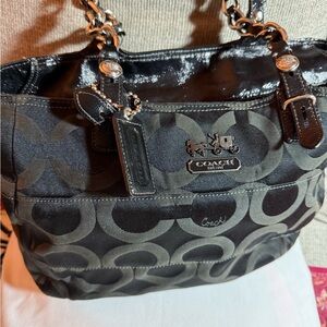 Coach Black and Gray Shoulder Bag
